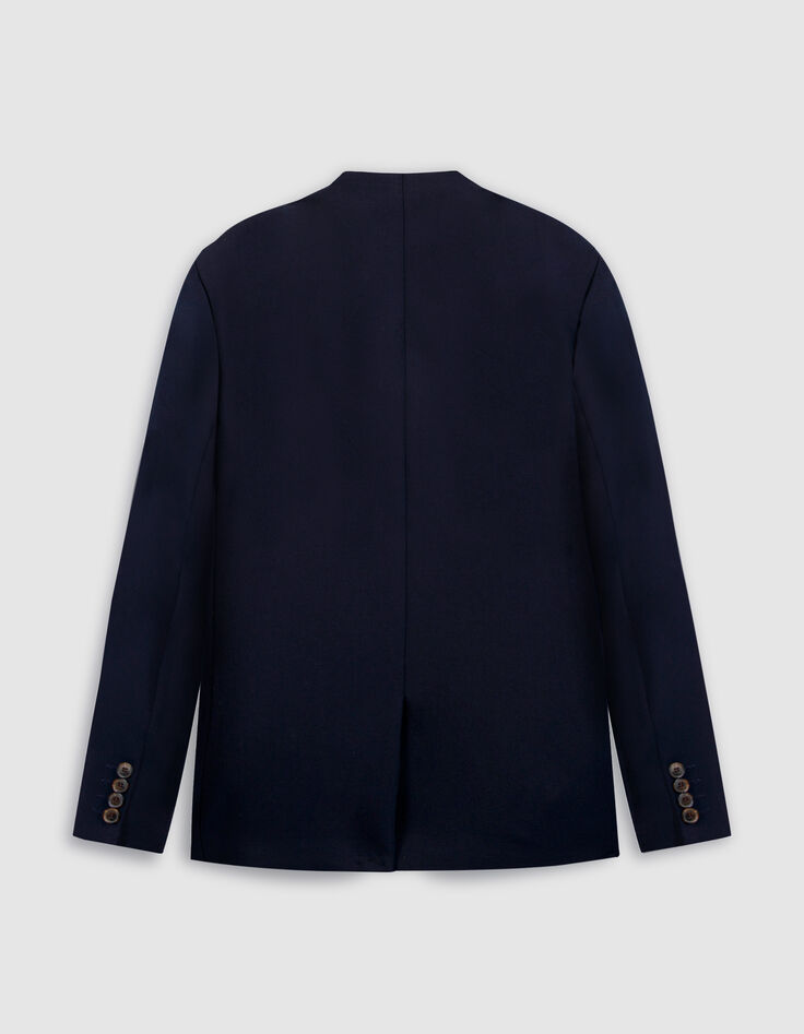 Veste de costume bleu fonc&eacute; sans col Homme-2
