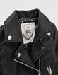 Girls’ black biker-style jacket, studded wings on back-5