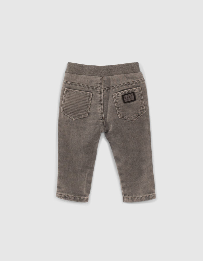 Baby boys’ grey jeans with print and badge - IKKS