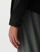 Pure Edition-Chemise SLIM noire patte brodée éclair Homme-5