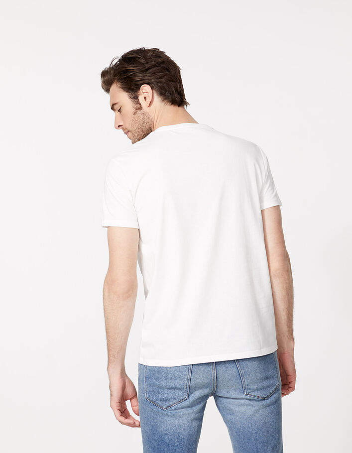 Men’s white IKKS BETTER T-shirt with bottles - IKKS