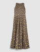 Women's grey polka dot print maxi dress-6