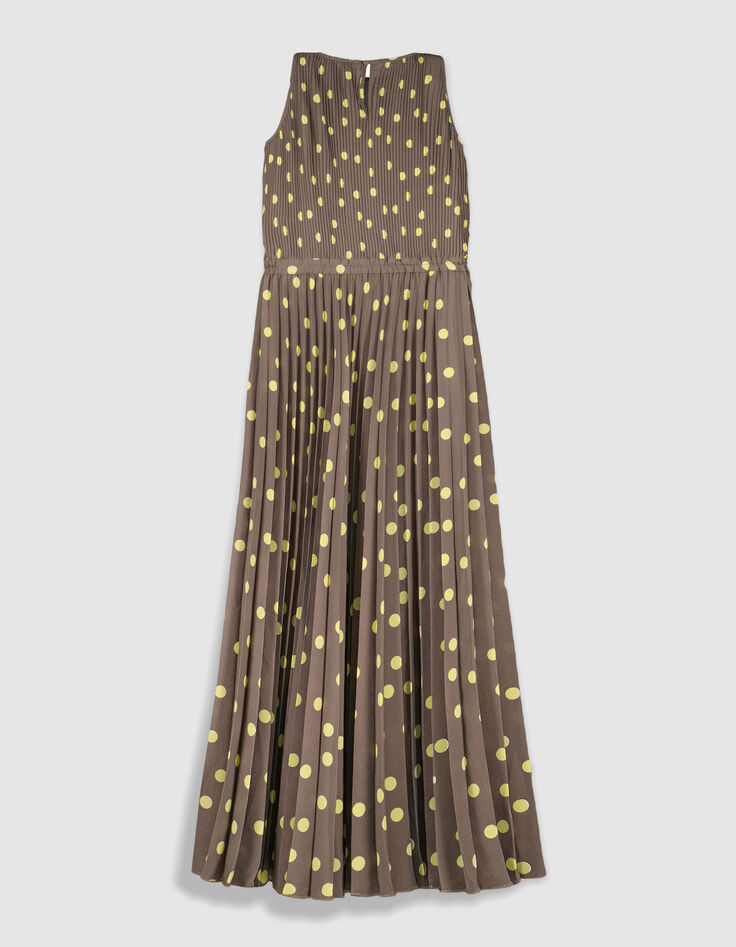 Women's grey polka dot print maxi dress-6