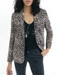 Veste tailleur imprimé arabesque marron femme-2