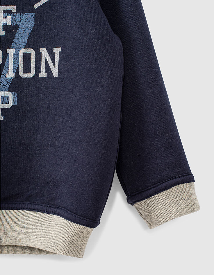 Boys’ navy and grey striped reversible hoodie-7 Boys’ navy and grey striped reversible hoodie-7