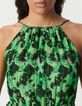 Robe longue verte imprim&eacute; abstrait Femme-4