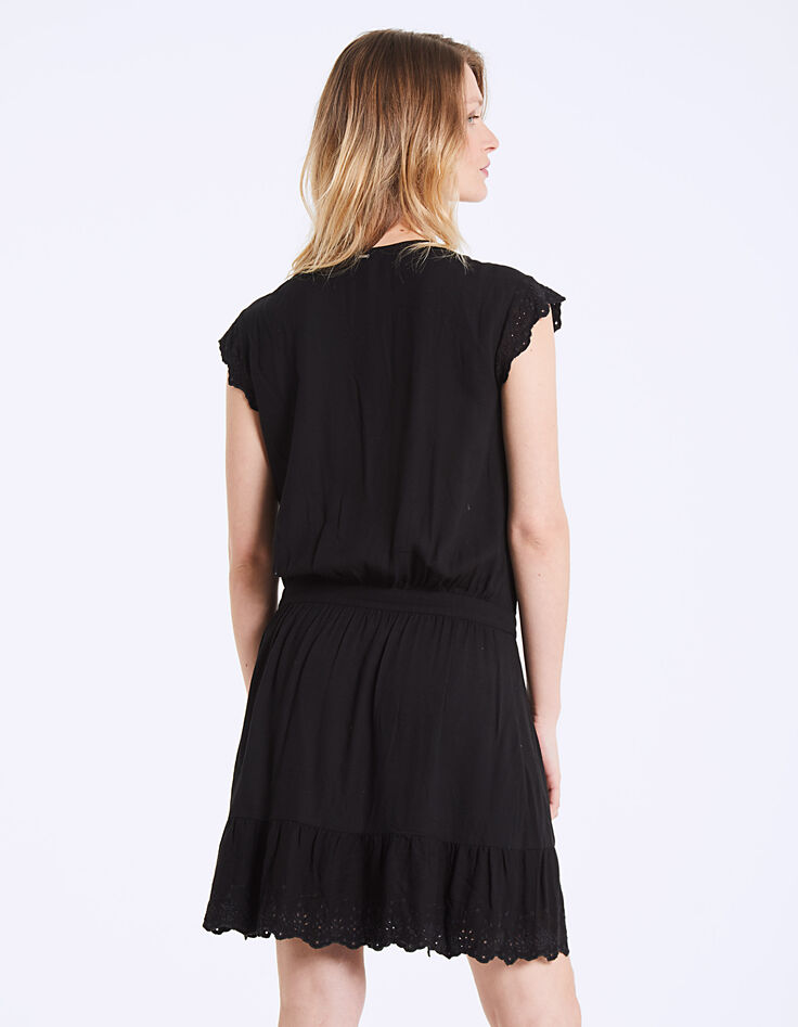Robe cintrée en crêpe de viscose détails bijoux-4