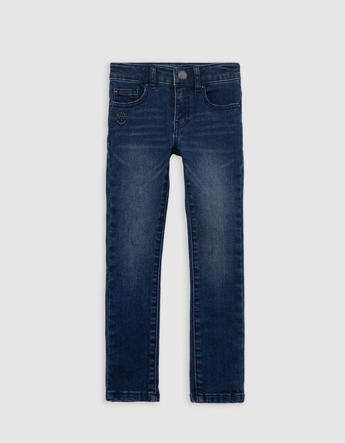Blaue Jungen-Upcycling-SLIM-Jeans mit Prägemotiven - IKKS