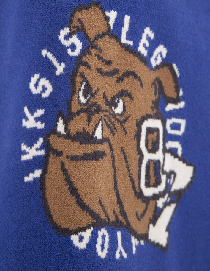 Blauer Jungen-Strickpullover mit Bulldoggendesign-6