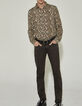 Men’s dark chocolate Peter SLIM jeans in recycled fabrics-1