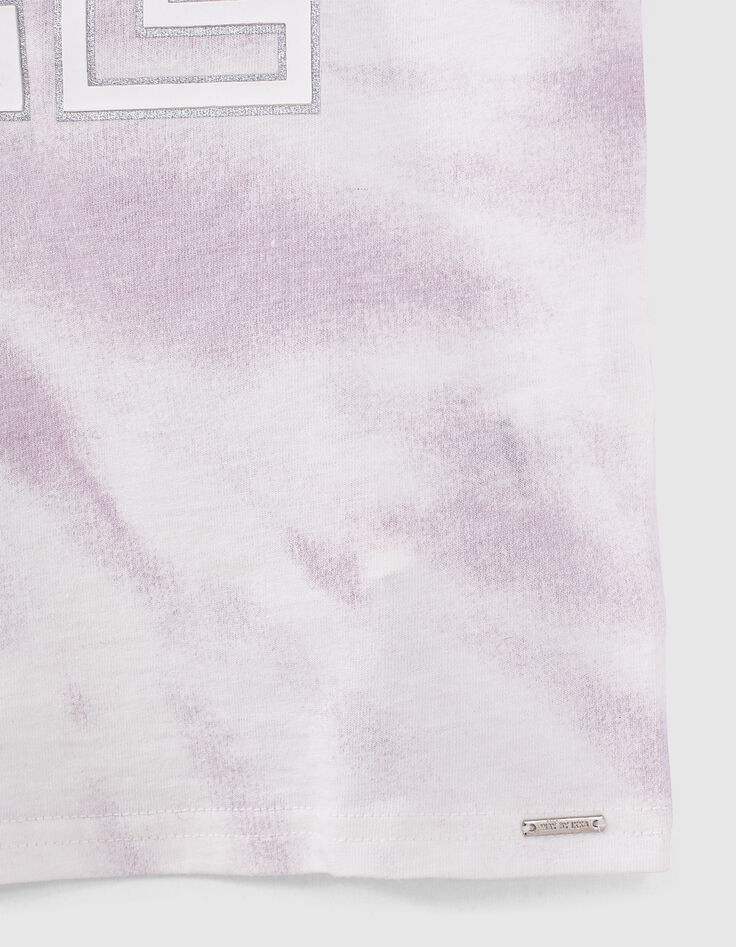 T-shirt blanc cassé bio tie and dye à maxi typo fille-5 T-shirt blanc cassé bio tie and dye à maxi typo fille-5