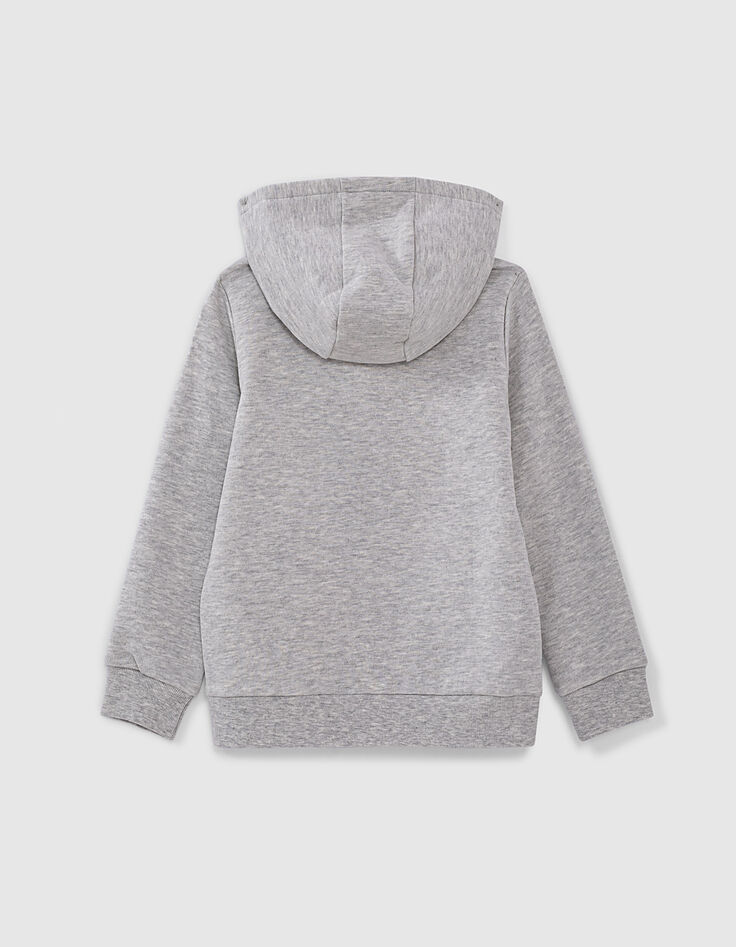 Gem&ecirc;leerd middengrijs vest met rits jongens -4