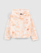 Girls’ orangey embroidered tie-dye print hoodie-1