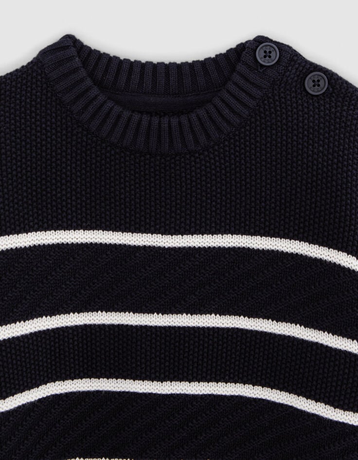 Pull marinière coton bio tricot fantaisie garçon-2 Pull marinière coton bio tricot fantaisie garçon-2