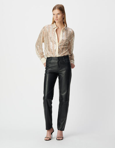 Women’s gold bead and sequin-embroidered shirt - IKKS
