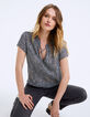 Voile top metallic micro-panterprint dames-1