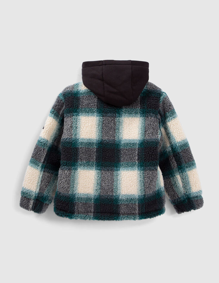 Jungenjacke aus kariertem Sherpafleece-2
