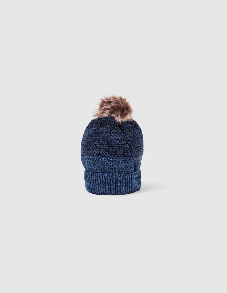 Gorro azul oscuro y negro punto deep dye niño -5