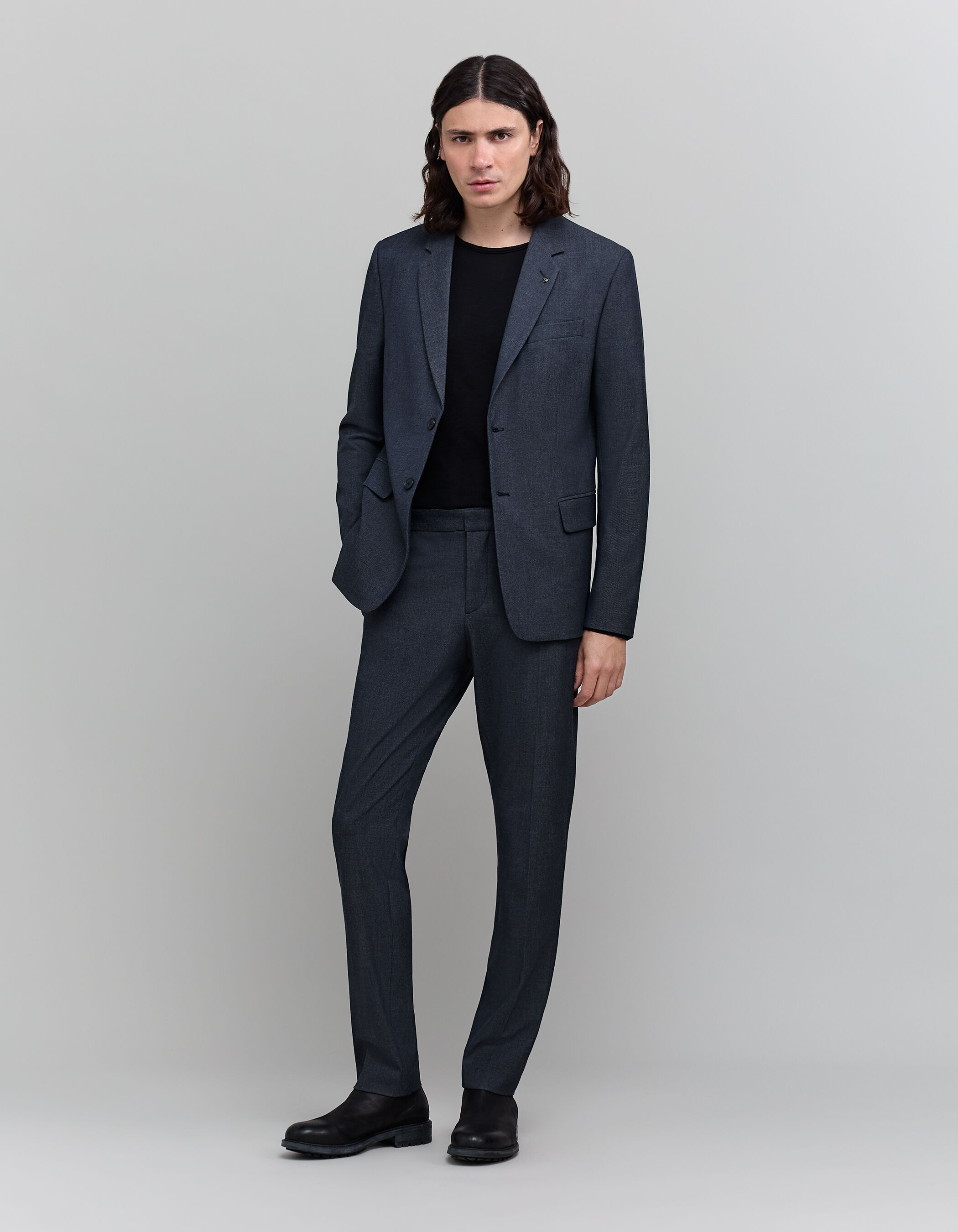 Men s faux plain navy suit jacket IKKS