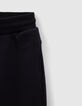 Boys&rsquo; navy techfleece Bermudas, embossed lettering-6