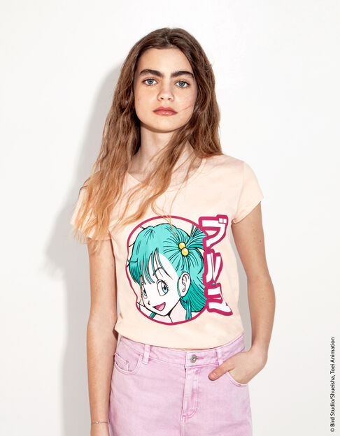 Rosa Mädchen-T-Shirt DRAGON BALL mit Bulma-Motiv