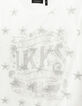 Girls&rsquo; white star embroidered tulle mixed-fabric T-shirt-2