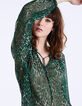 Blusa de gasa estampado leopardo verde mujer-4