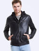 Blouson en cuir noir à capuche Homme-3