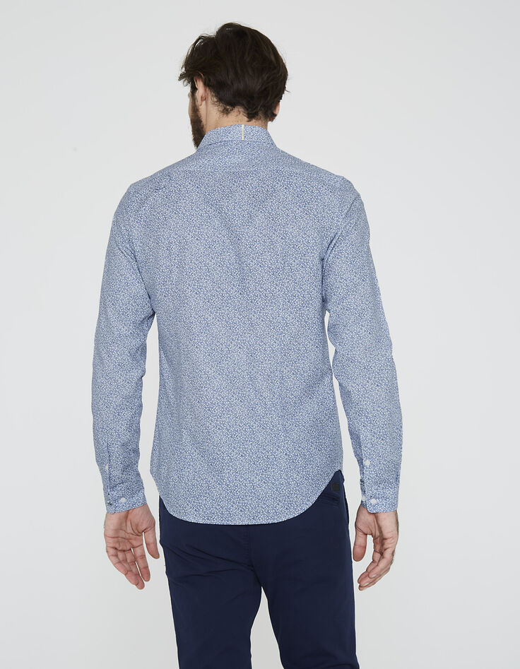 Chemise bleu indigo délavé homme -3 Chemise bleu indigo délavé homme -3