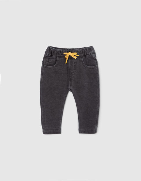 Baby boys’ grey knit trousers with yellow ties - IKKS
