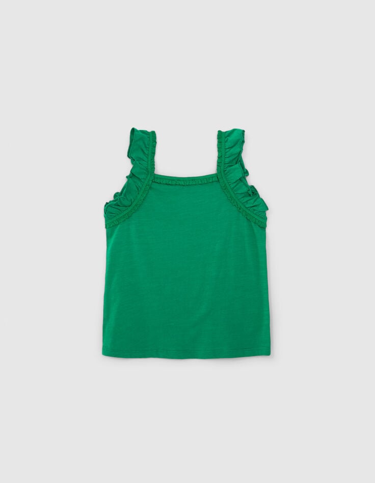 Groen topje kanten biezen meisjes-3