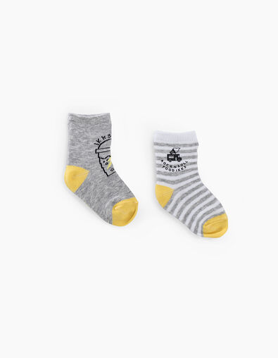 Calcetines grises y amarillos bebé niño  - IKKS