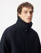 Men's navy blue long coat-4