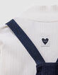 Girls’ 2-in-1 navy velvet dress and white T-shirt-2