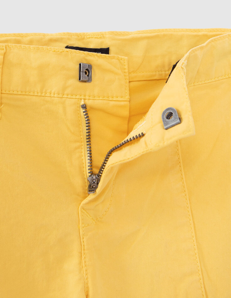 Boys' yellow cargo Bermuda shorts-5