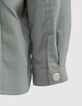 Parka caqui algodón orgánico bordados mensaje espalda niña-8