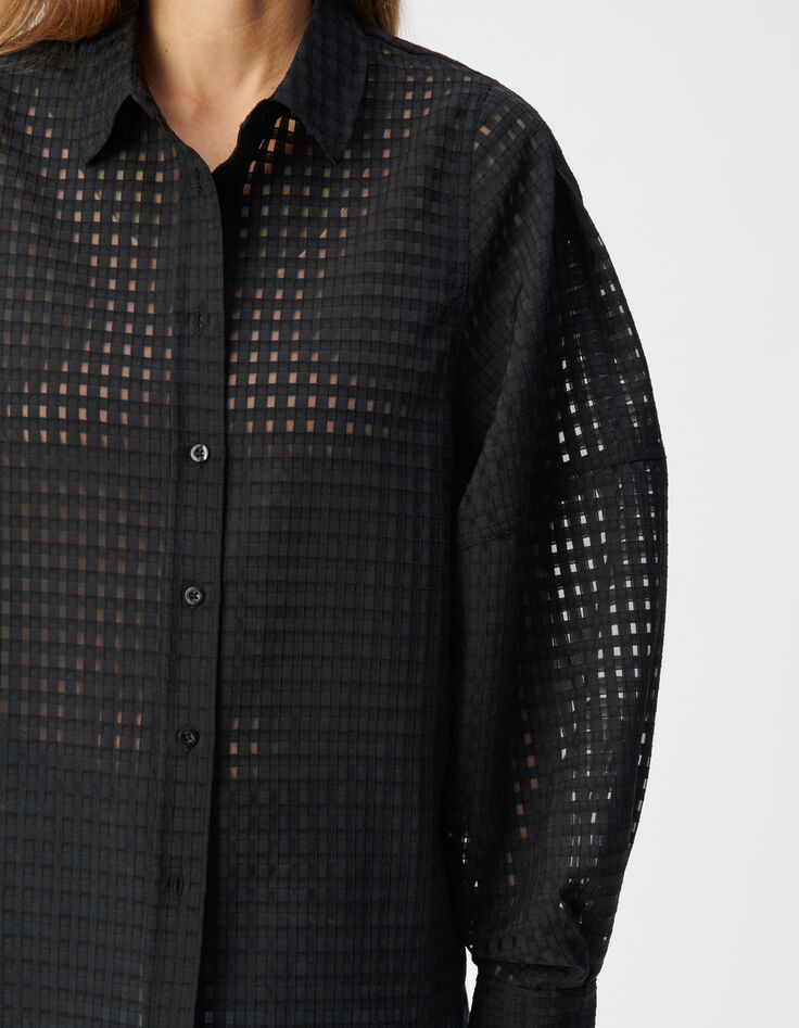 Dameshemd met zwart opengewerkt motief-6