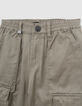 Pantalon BATTLE kaki taille élastiquée garçon-5
