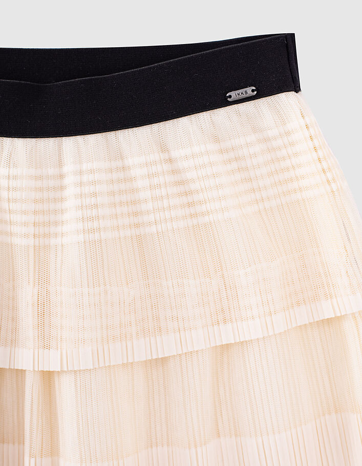 Girls’ ecru pleated long skirt - IKKS