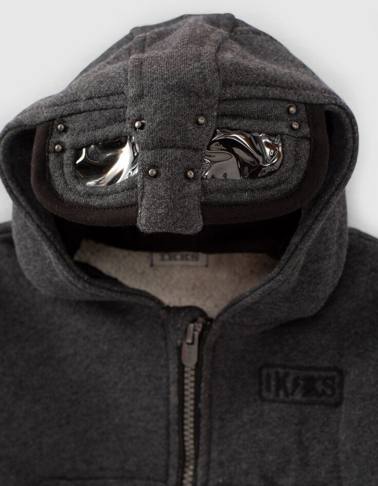 Graue Sweatjacke mit Ritterhelm für Babyjungen -7