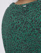 Groen T-shirt linnen tricot luipaardprint Dames-3