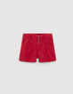 Shorts rojo claro pana niña-1