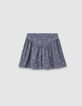 Korte blauwe fluwelen rok hartmotief meisjes-5