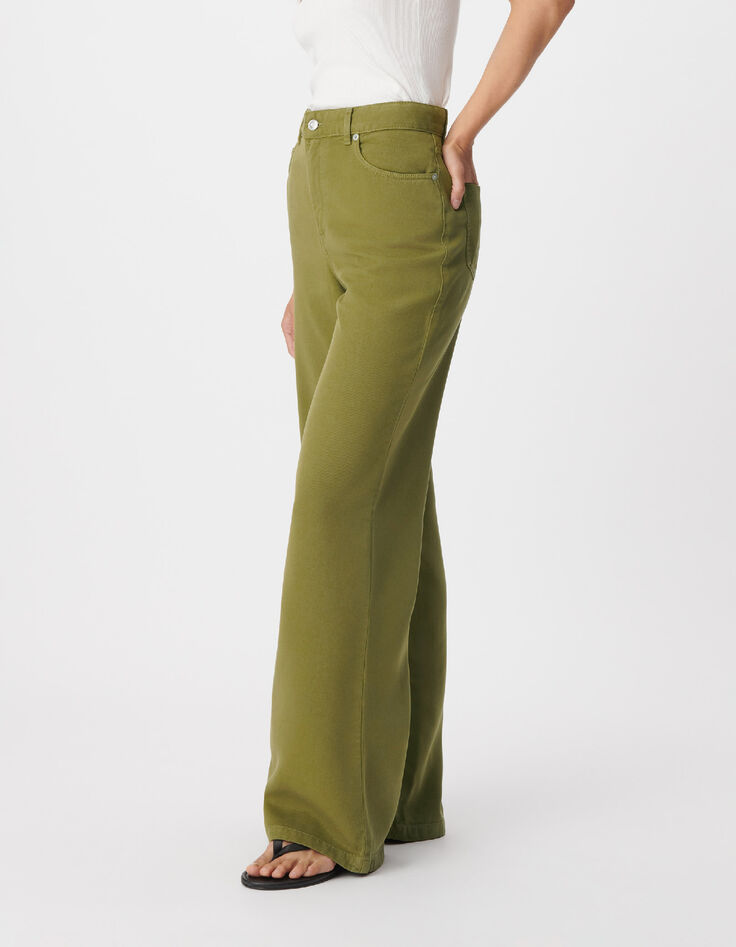 Jean large vert Lyocell&reg; taille haute Edie Femme-5