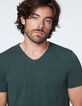 Men’s Racing green Essential V-neck T-shirt-4