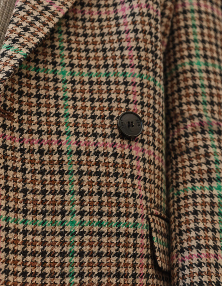 Damenblazer mit rosa und gr&uuml;nem Hahnentrittmuster-5