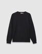 Pull marine tricot relief col rond Homme-5