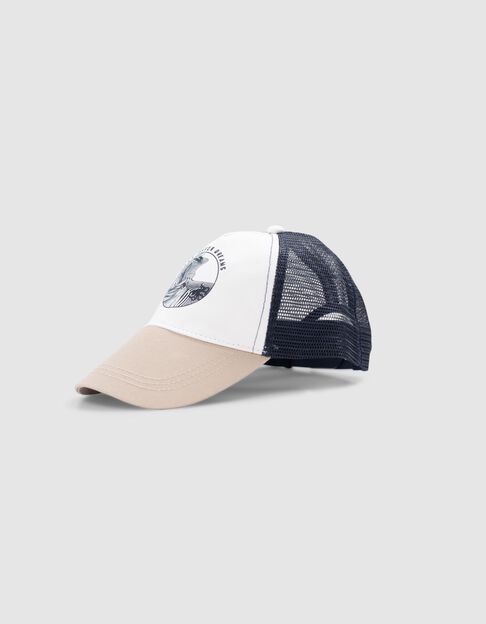 Casquette marine et blanche visière beige garçon - IKKS