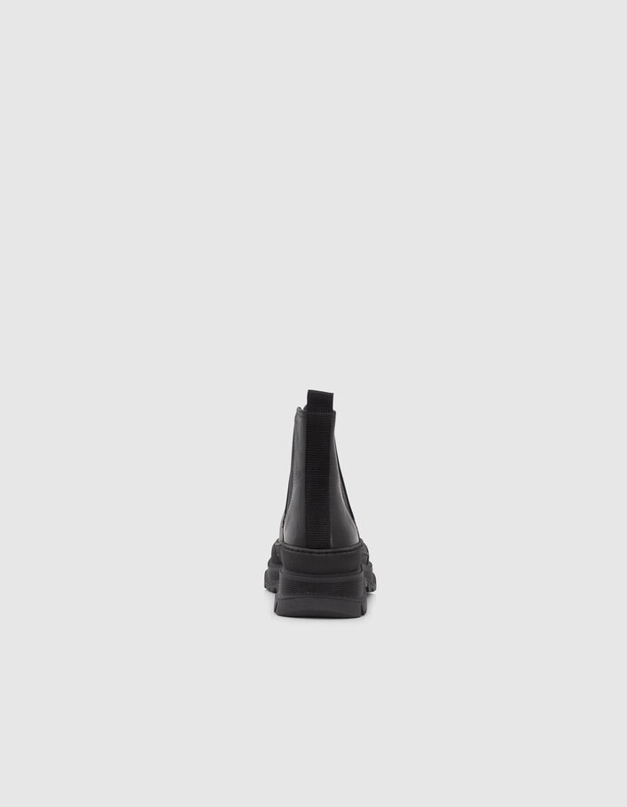 Schwarze Chelsea-Damenstiefeletten mit Profilsohle-3