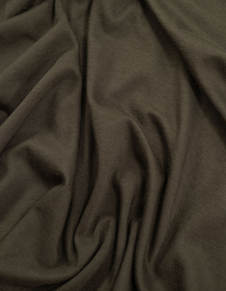 T-shirt kaki col rond en coton modal Homme-6